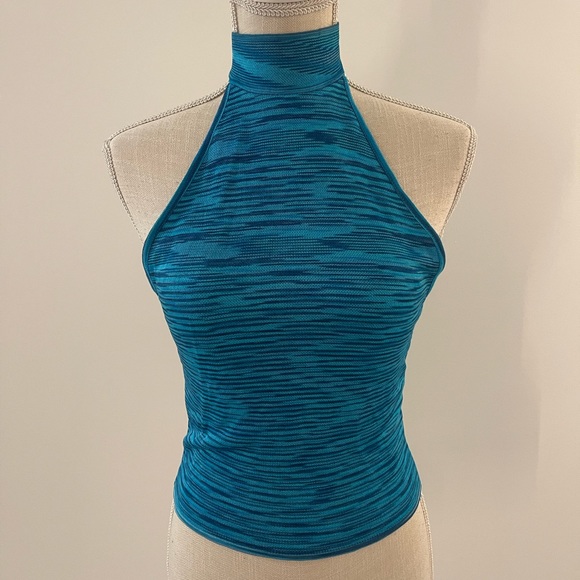 Zara blue halterneck crop top - Picture 3 of 6